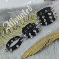 Spiked Leather Bracelet Single Double Triple Gothic Grunge Witch Punk Rock Aesthetic