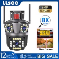 LLSEE 3 Lens Night Vision Wi-Fi Waterproof Wireless CCTV Camera