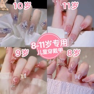 Children Wearing Nails Girls Dedicated 2025 New Year Style Medium Long Style Children Going to Stude