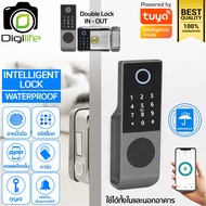 Intelligent Lock Tuya Waterproof ล็อคประตูอัจฉริยะ กันน้ำ FingerPrint,Password,Card,Key,App สแกนนิ้ว