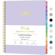 Temujanji 2026, Perancang Kalendar Mingguan & Bulanan 30 Minit Setiap Jam 2026, Jan 2026 - Dis 2026,