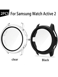 2入組單色手錶殼和屏幕保護膜,適用於samsung Galaxy Watch Active 2 / Galaxy Watch Active