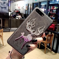 Embroidered Elk Samsung s9+ mobile phone shell flamingo Samsung s8+ Protection set Samsung Note8 cou