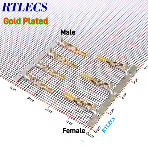 100pcs 4.20 mm 5557 Terminal Female Male Needle Contact Pins Gold Plate 3900-0039 Wire 22-18 AWG For