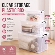 Abbaware Clear Storage Box Transparent (30L/50L/ 80L) Kotak Simpanan roda/Storage Box with wheels/ S