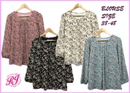 [Size 38-48] Blouse Adora Chiffon Long Sleeve / Blaus Sifon Tangan Bercerut Lengan Panjang - 5033.596