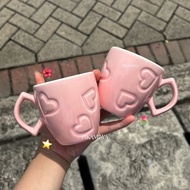 2 PCS VALENTINE WHITELINE CERAMIC MUG beautiful cute mug mug gift mug cute handle mug