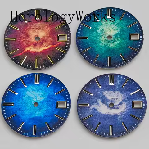 Watch Parts 28.5mm Sterile Dial Fit NH35 Movement Blue Green Red Fit 3/3.8 O'clock Crown