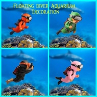 Ready Stock  Floating Diver Aquarium Decoration Multi Colour Luminous Glow In The Dark Fish Tank Dec