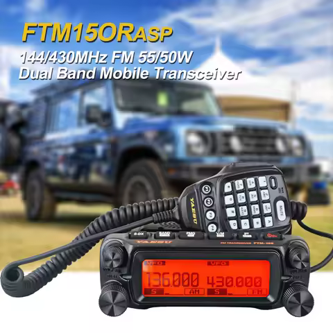 YAESU FTM-150 VHF 55W UHF 50W Dual Band FM Mobile Transceiver Air Band 108-137MHz Receive Front Pane