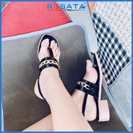 Women's 2-inch high-heeled flip-flops, beautiful rosata brand, two colors, black and cream, ro356