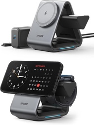 Đế sạc Magsafe Anker bộ sạc maggo 737 đế sạc 3 trong 1 với sạc nhanh tối đa 15W được chứng nhận MFI 