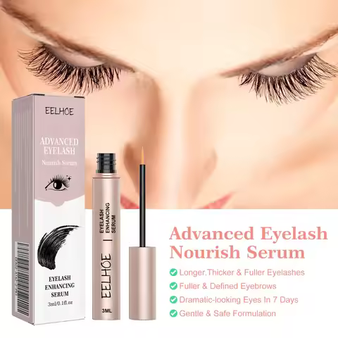 Eelhoe 3ml Eyelash Growth Serum Strengthen Eye Lash Curl Lengthening Makeup Enhancer Lash Eyebrow Fu
