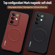 Leather Texture Magnetic Wireless Charging Fully Enclosed Protective Case For Realme c83 c85 pro c71