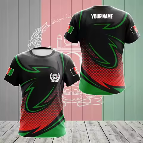 3D Printed Clothes Custom Name Afghanistan Flag Graphic T-shirts Summer Cool Personalized Jersey Uni