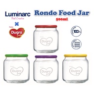 [Dugro] Luminarc Rondo Food Jar (500ml) -  Glass Canister / Solid Color Jar / Snack Jar Storage