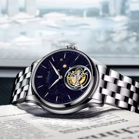 AESOP 7025 Flying Tourbillon Movement Watch Brand For Men Skeleton Mechanical Luxury Watches Wterpro