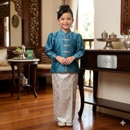 Onset kururng melayu girls songket skirt suit baju budak perempuan set baju kebaya anak perempuan