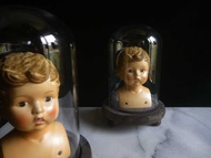 【老時光 OLD-TIME】早期歐洲手繪喜姆娃娃擺飾(含木底座+玻璃罩)