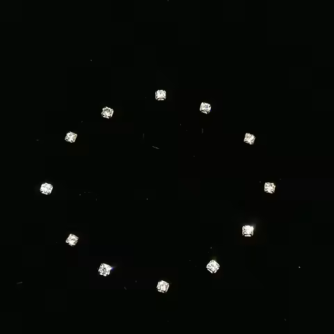 watch dial hour index hour indices glossy silver color square shape with diamond 1.5mmx1.5mm metal w