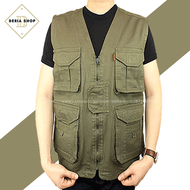 Baju Rompi Pria Safety Casual Oblong Bahan Kanvas Polos Anti Angin Dewasa Anak Jaket Motor Tactical