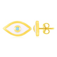 Nathalias NY ต่างหูทองคำแท้ 14K ลายตานำโชค Yellow Gold Evil Eye Earrings with Enamel 90604 Pre 0rder