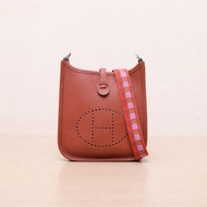 HERMES(愛馬仕) Evelyne Mini 16 5F南瓜色 TC皮 Z刻 銀扣