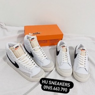Huar Blazer Sneakers In White With Black Logo For Men And Women