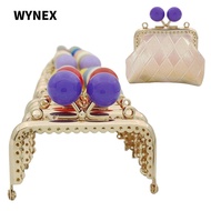 WYNEX Purse Clasp Frame, Metal Candy Color Purse Frame Kiss Clasp, Square Bag Kiss Clasp Lock
