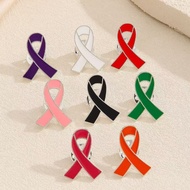 5PCS Pink Awareness Ribbon Pins Childhood Cancer Awareness Bone Cancer Love Care HIV AIDS Badge Bowt