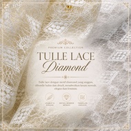 Premium Diamond Lace Tulle Embroidered Diamond Tulle/ Luxury Diamond Lace Tulle/ Kebaya, Dress, and 
