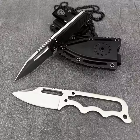 Fixed Blade Knife, Portable Tactical Knife with ABS Scabbard, Outdoor Survival Combat Fixed Knife Mi