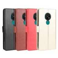 Suitable for Nokia 7.2 Phone Case Nokia 6.2 Phone Protective Case Crazy Horse Pattern Flip Leather C