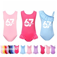 5398 Girls Steal a Brainrot 67 Printed Ruffle Cute Swimsuit