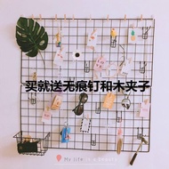 Nordic ins Iron Grid Photo Wall Mesh Grid Grid Rack Wall Hanging Creative Living Room Bedroom Photo 