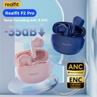 Realfit F2 Pro Bluetooth Wireless Earphones, -35dB ANC Noise Cancelling Earbuds with ENC Call Clarit