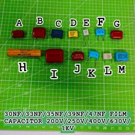 30NF/33NF/35NF/39NF/47NF FILM CAPACITOR 200V/250V/400V/630V/1KV