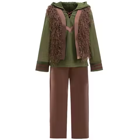 Boys Hiccup Cosplay Dragon Costume Vest+Green Hooded Long Sleeve Top+Pants For Children Halloween Ca