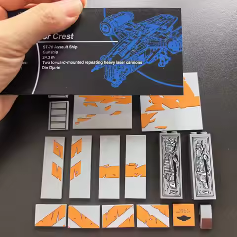 Gobrick Block Printing Template, Used to Replace Product 75331 The Razor Crest