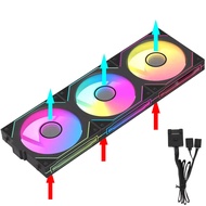 JUMPEAK MX120 360mm Mô-đun Nối Không Dây ARGB 120mm Vỏ PC Quạt Làm Mát Với Hiệu Ứng Ánh Sáng Gương V