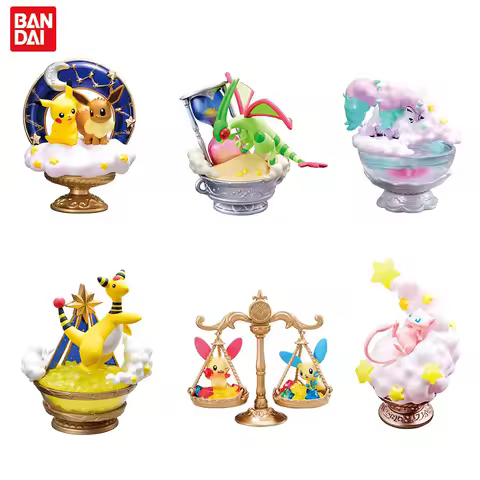 6Pcs Bandai Original STARRIUM SERIES Action figures Pikachu Elevui Miniatures Model Toys Kids Gift C