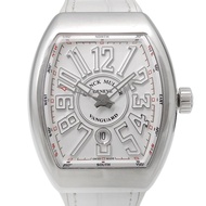 FRANCK MULLER Muller Vanguard V45SCDT 手錶，不鏽鋼錶殼和橡膠錶帶，白色錶盤，自動機械機芯，指針式顯示，男士手錶 [二手]