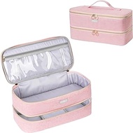 LEFOR·Z Double-Layer Travel Carrying Case Compatible with Dyson Supersonic Hair Dryer,Portable Storage Organizer Bag for hair dryer and Attachments,Pink