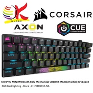 CORSAIR K70 PRO MINI WIRELESS 60% MECHANICAL CHERRY MX RED GAMING KEYBOARD ICUE - BLACK / WHITE