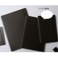 [Ready Stock]Ruled Line Wire O notebook, Spiral Book, A5/B5/A4 Waterproof, Black PP Spiral Bound Coi