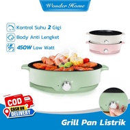 Grill Pan Panggangan BBQ Panci Listrik 450W Low Watt Kenop Kontrol