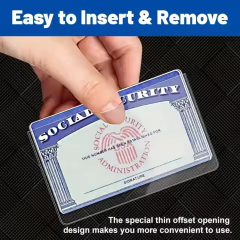 10/20pcs Social Security Card Covers Pvc Transparent Card Covers Protective Cover Wallet Credit Card