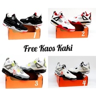 NIKE JORDAN PSG 4 SIZE 39 - 43 SEPATU OLAHRAGA PRIA HITAM PUTIH murah