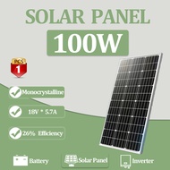 ◪ ☏ ▼ ♞,♘,♙【Class-A】100W/200W watts solar panel 100w monocrystalline Solar Panel Generate 1 kWH Per