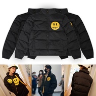 DREW DREW Same Style 22SS Smiley Letter Casual Stand-Up Collar Solid Color Down Padded Jacket Men Wo